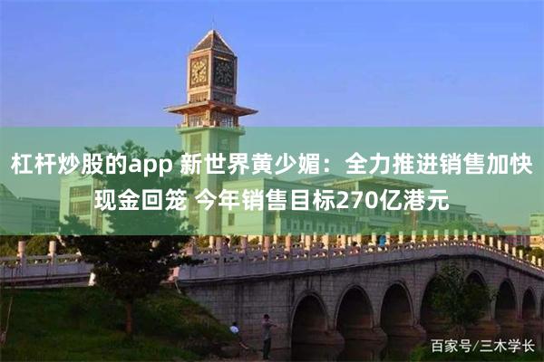 杠杆炒股的app 新世界黄少媚：全力推进销售加快现金回笼 今年销售目标270亿港元