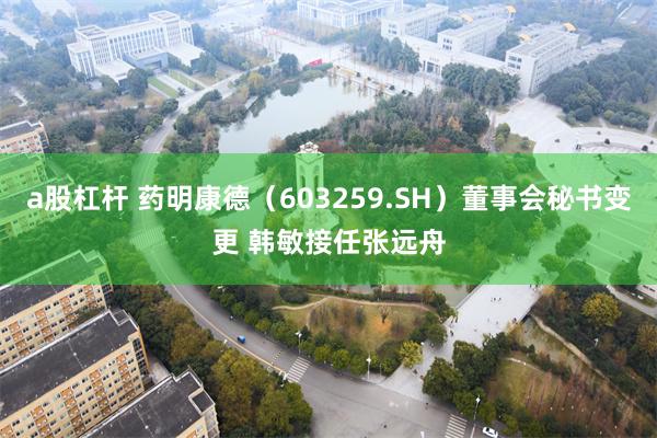 a股杠杆 药明康德（603259.SH）董事会秘书变更 韩敏接任张远舟